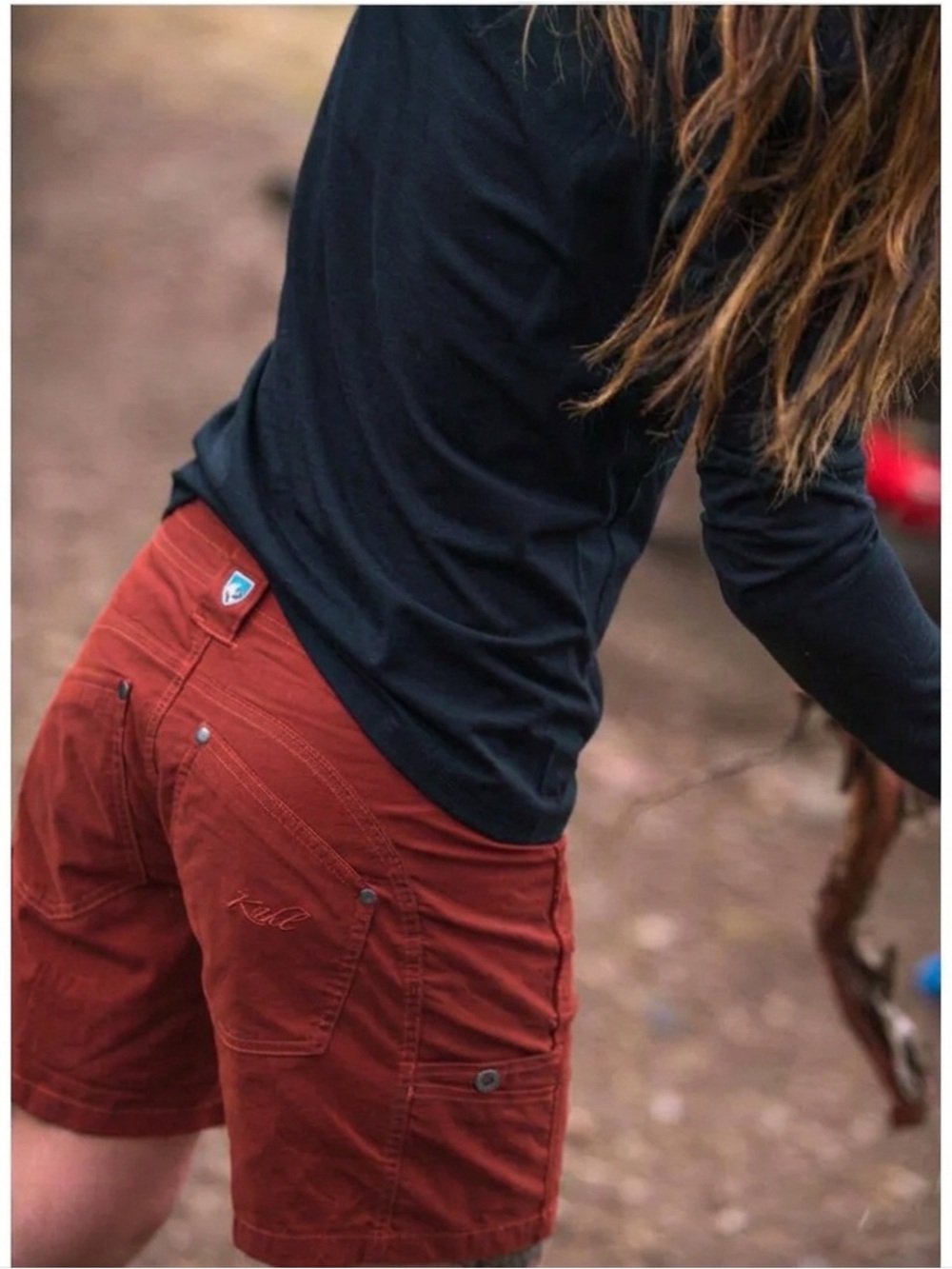 Kühl Title Nine Free Range Coral Red Hiking Shorts Size 10 Gorpcore Granola 7in